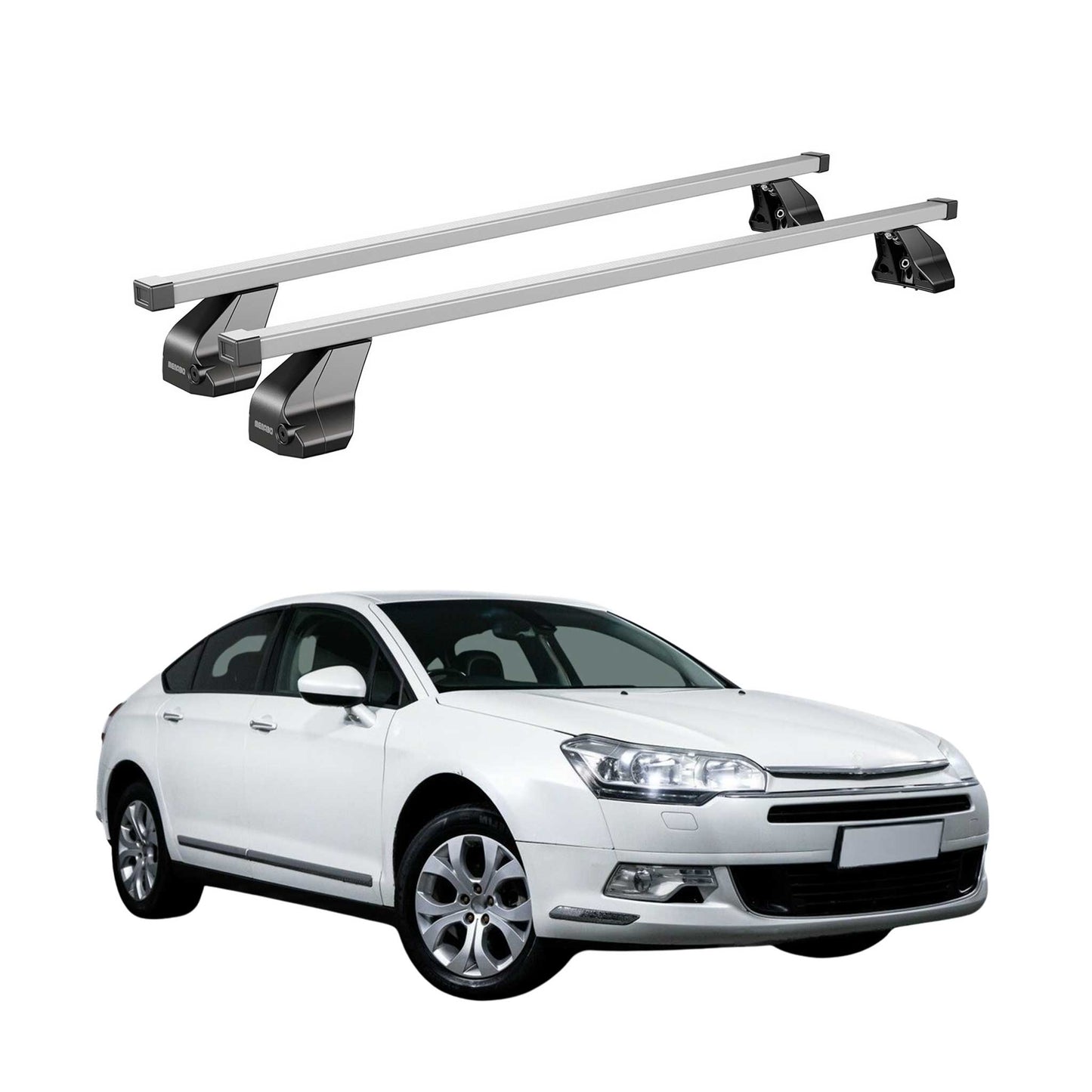 Menabo Dachträger Grundtäger für Citroen C5 2007-2017 75kg Stahl Silber 2 tlg