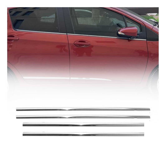 Benzi decorative pentru geamuri pentru Toyota Yaris hatchback 2012-2020, oțel inoxidabil, set 4 piese