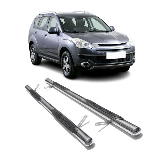 Edelstahl Trittbretter Schwellerrohre für Citroen C-Crosser 2007-2012 Silber