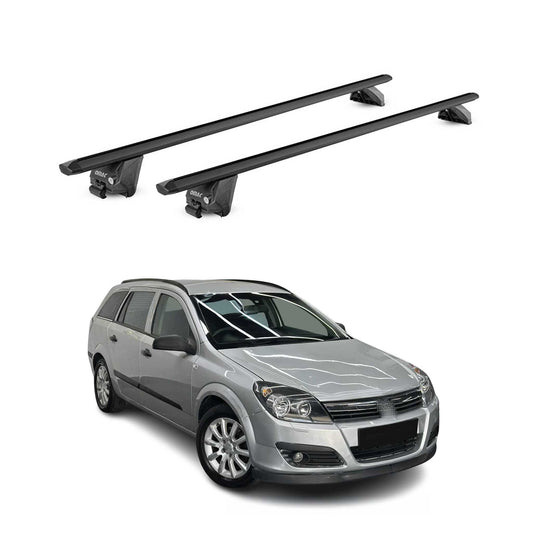 Portbagaj de plafon pentru Opel Astra HJ Estate 2004-2015 100kg aluminiu negru ABE