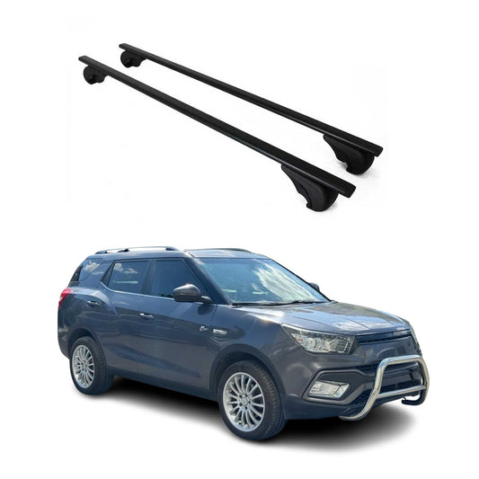 Portbagaj de plafon pentru SsangYong XLV 2016-2019 75kg, negru metalic, 2 buc.