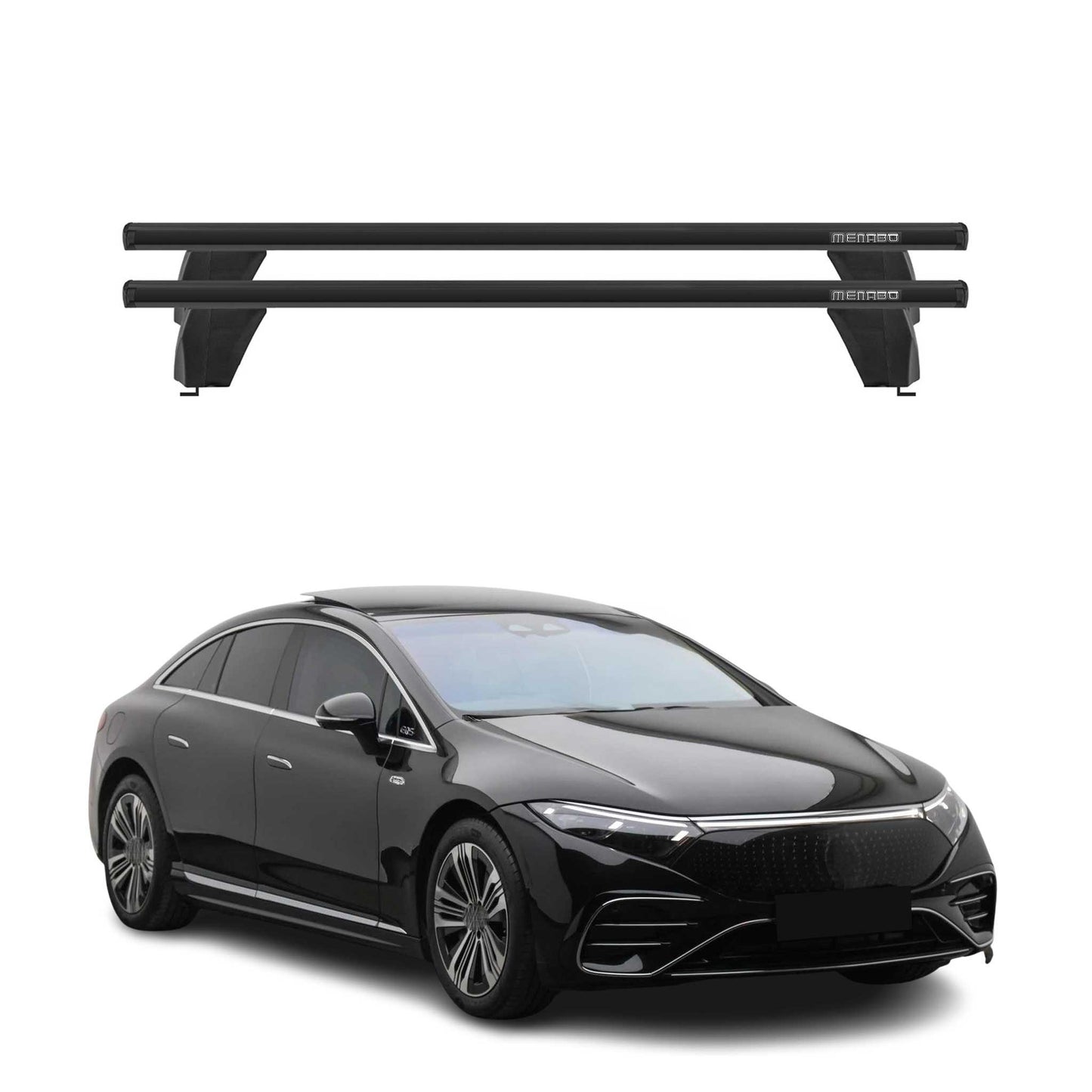 Menabo Dachträger Grundtäger für Mercedes EQS V297 2021-2025 75kg Alu Schwarz 2x