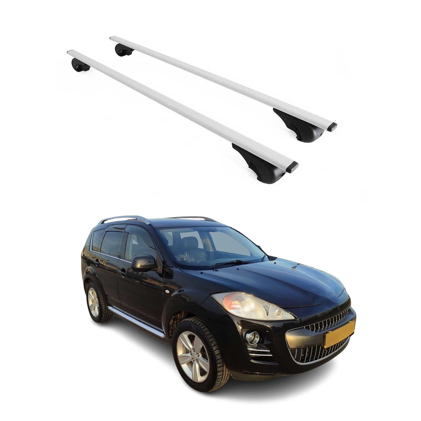 Dachträger Grundtäger für Peugeot 4007 2007-2012 75kg Metall Silber 2 tlg