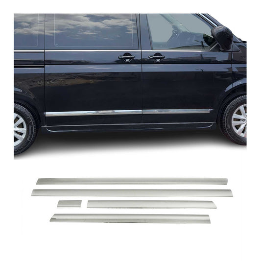 Bandă decorativă laterală ușă, bandă de protecție ușă pentru VW Caravelle T5 2003-2015, scurtă, cromată, 4x