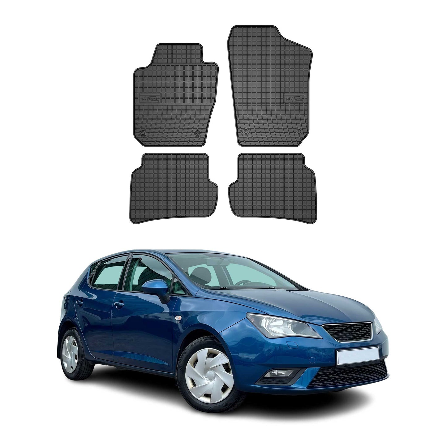 Covorașe auto Seat Ibiza 2008-2017, TPE, negre, 4 buc.