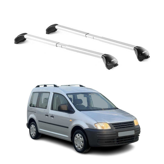 Dachträger Grundtäger für VW Caddy 2004-2020 3-5 tür 100kg Alu Silber 2 tlg ABE