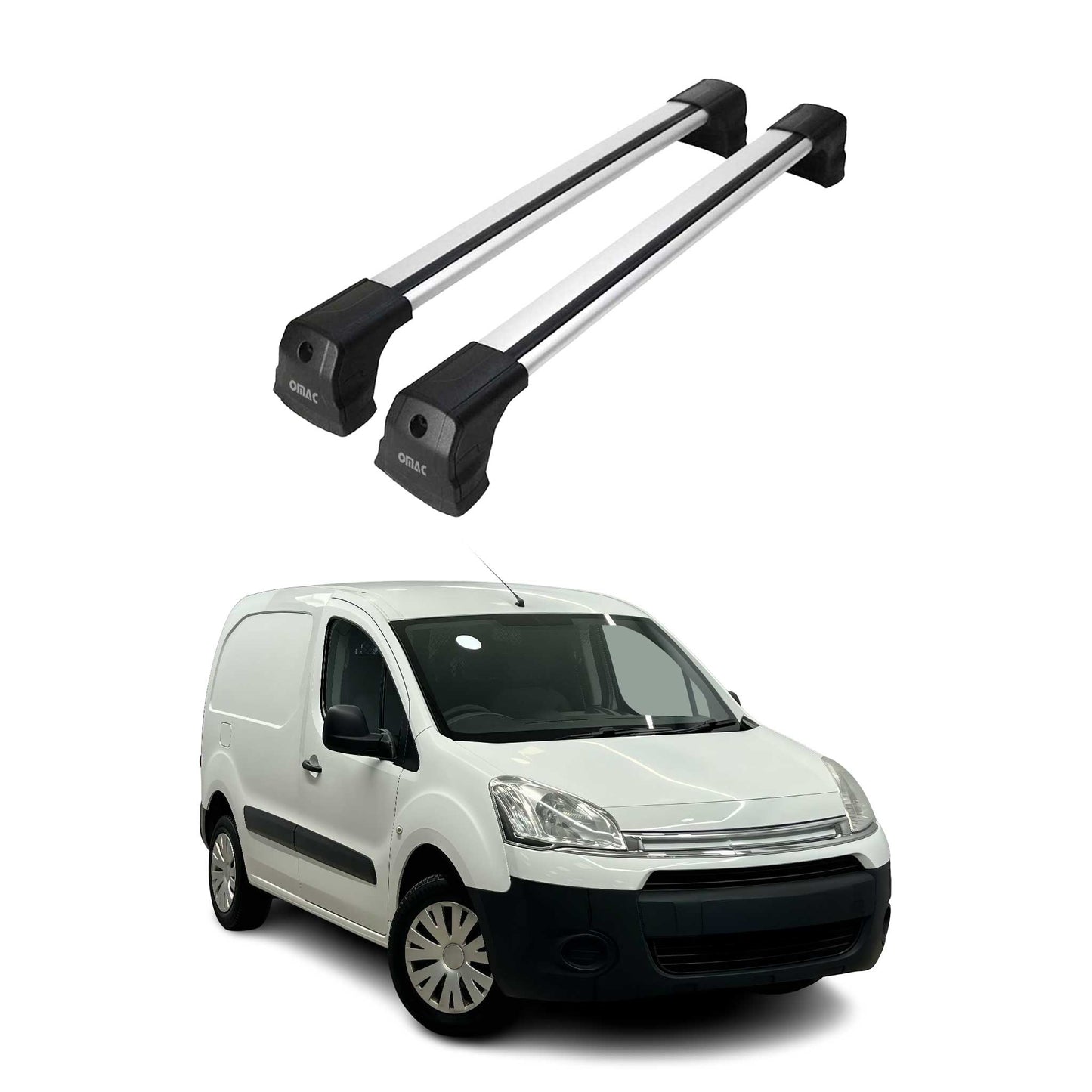 Portbagaj de plafon pentru Citroen Berlingo 2008-2018 75kg aluminiu argintiu 2 buc