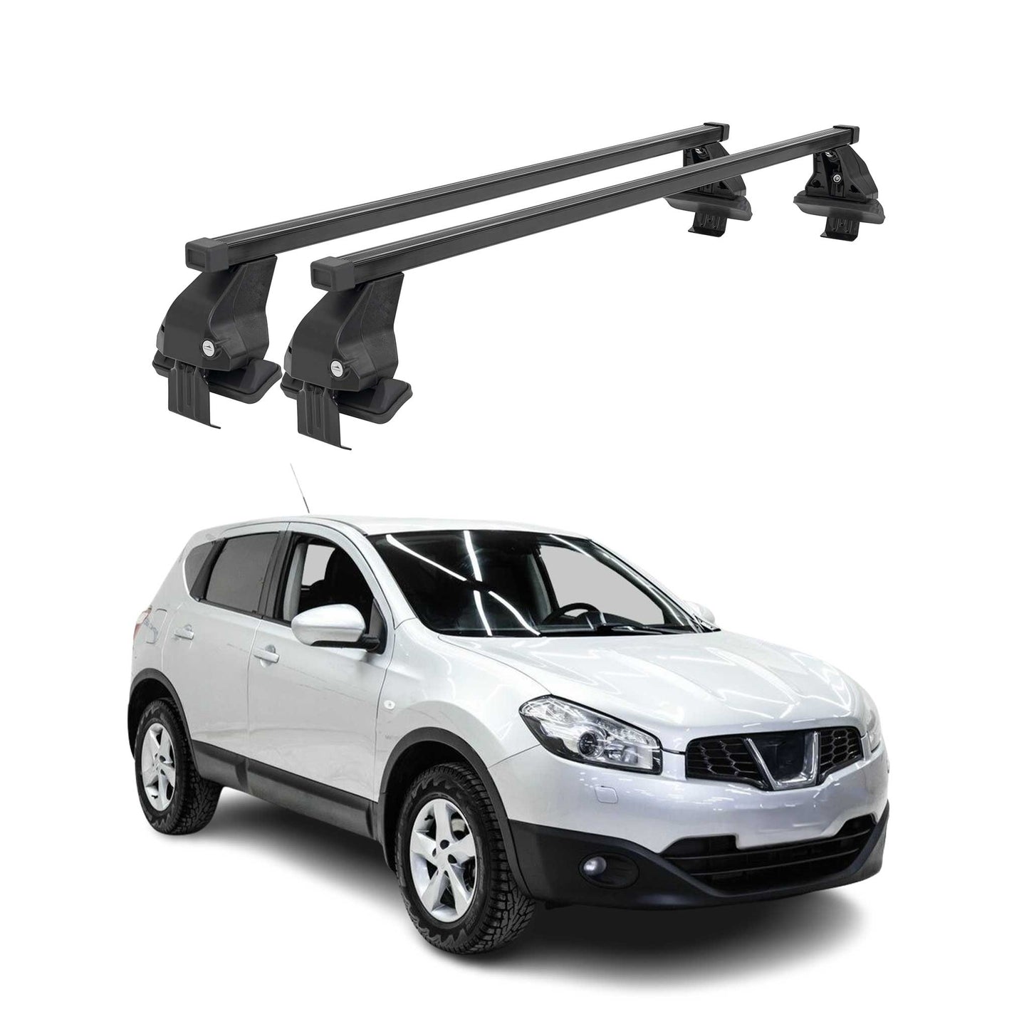 Menabo Dachträger Grundtäger für Nissan Qashqai J10 2006-2014 50kg Stahl Schwarz