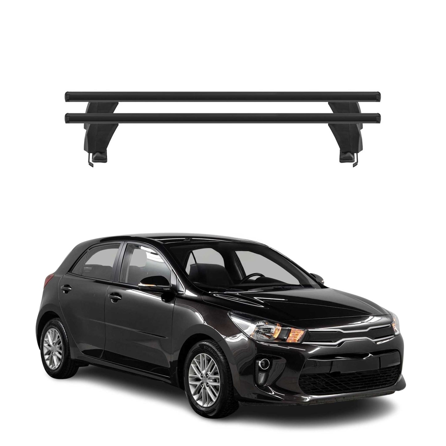 Menabo Dachträger Grundtäger für Kia Rio Schrägheck 2017-2025 50kg Alu Schwarz