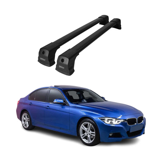 Dachträger Grundtäger für BMW 3er F30 2011-2019 75kg Aluminium Schwarz 2 tlg