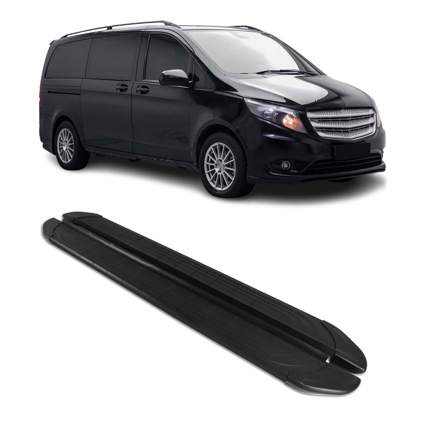Trittbretter Seitenschweller für Mercedes Vito W447 2014-2025 L1 L2 Schwarz