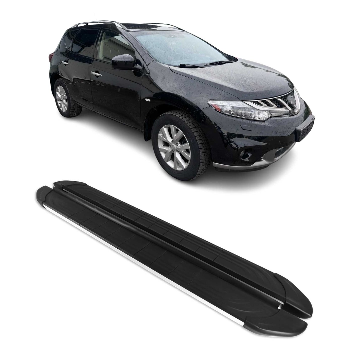 Trittbretter Seitenschweller für Nissan Murano 2008-2014 Aluminium Schwarz Grau