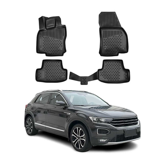 2017-2025 VW T-Roc Fußmatten TPE Schwarz 4 tlg