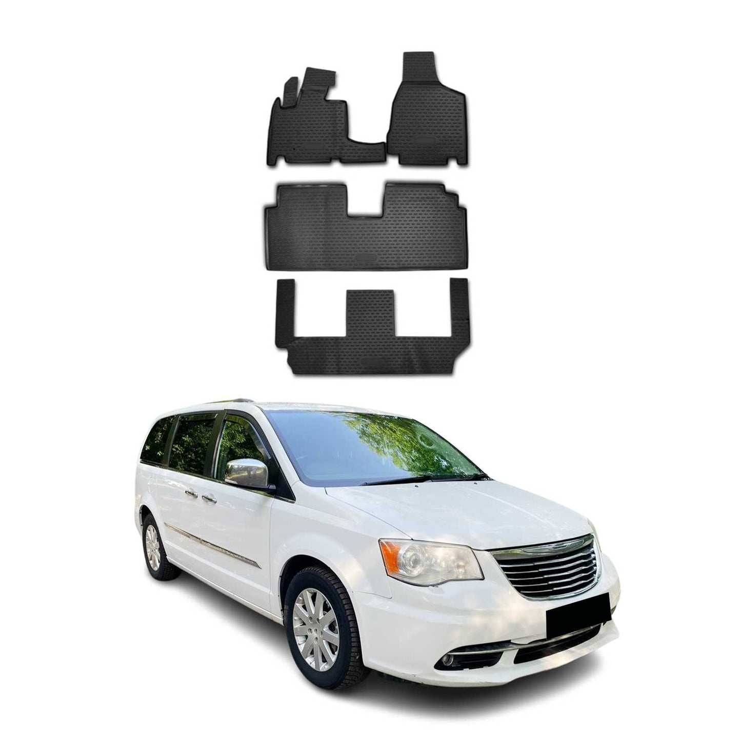 2008-2020 Dodge Grand Caravan/Voyager Fußmatten TPE Schwarz 4 tlg