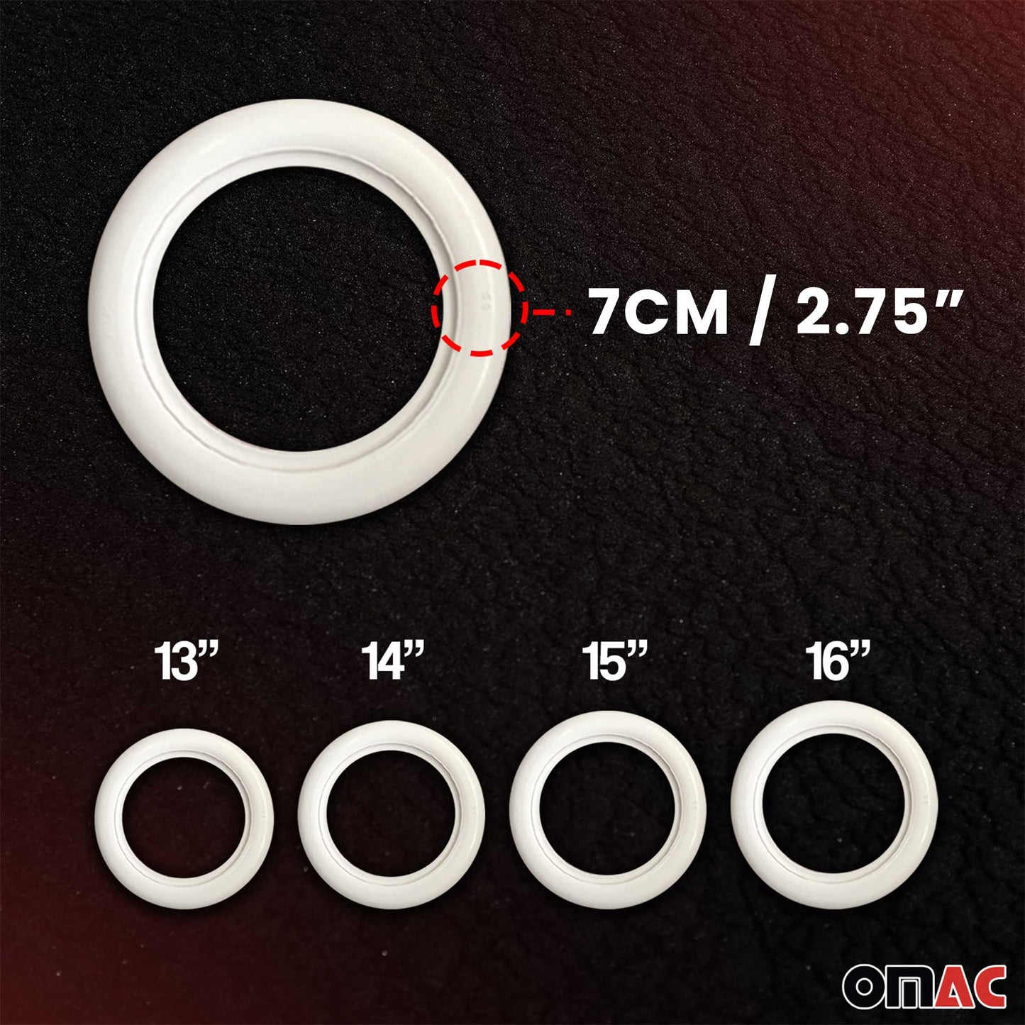 4x Weißwandringe Weißwandreifen 14 Zoll Weiß Echt Gummi Auto Tuning