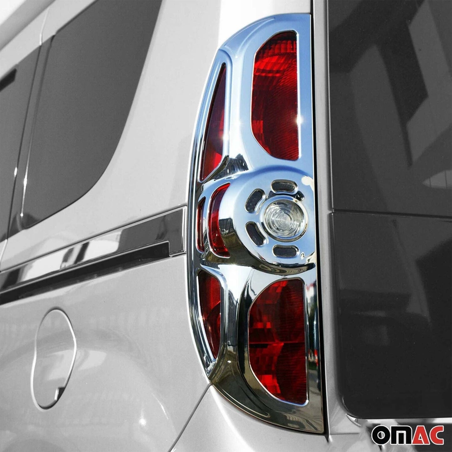 Rücklicht Leisten Heckleuchte für Fiat Doblo 2010-2014 Chrom ABS Glanz 2tlg