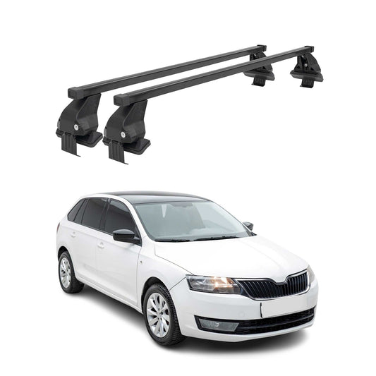 Menabo Dachträger für Skoda Rapid Spaceback 2013-2019 50kg Stahl Schwarz 2x