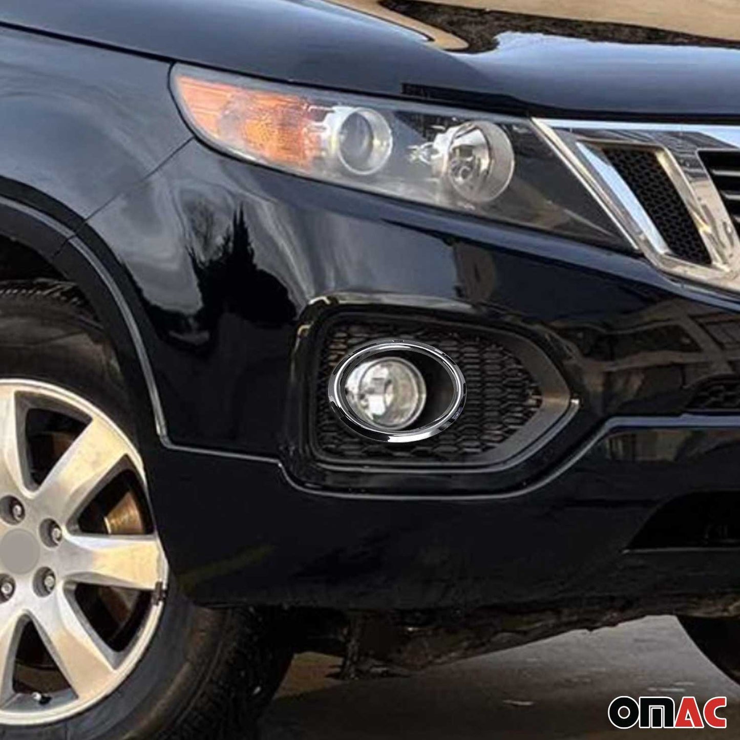 Obramowanie ramki światła przeciwmgielnego do Kia Sorento 2009-2013 stal nierdzewna srebrna 2x