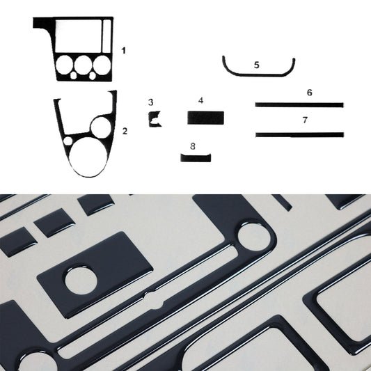 Set ornamente interioare pentru Ford Fiesta 2001-2005, aspect negru piano, 8 piese