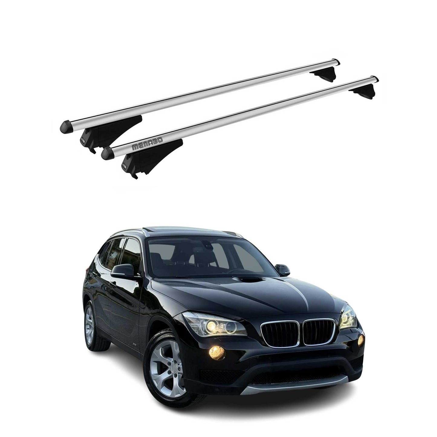 Menabo Dachträger Grundtäger für BMW X1 E84 2009-2015 75kg Alu Grau 2 tlg