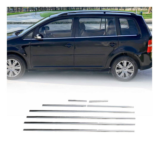 Fensterleisten Zierleisten für VW Touran 2003-2010 Edelstahl Chrom 8tlg