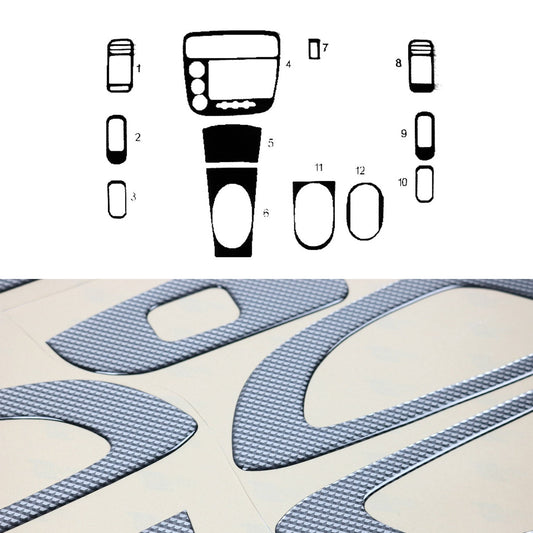 Ornamente interioare cockpit pentru Honda Civic 2000-2005, aspect carbon, 12 bucăți