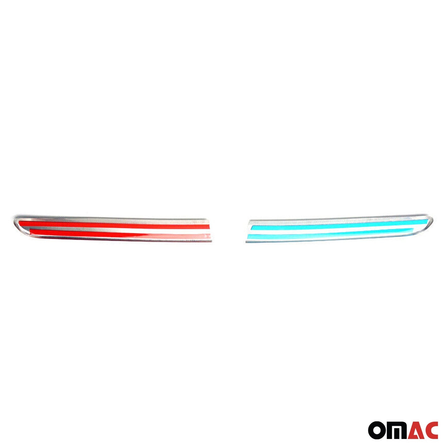 Benzi decorative grilă radiator pentru Peugeot 307 2001-2005, oțel inoxidabil, argintiu, 2 bucăți