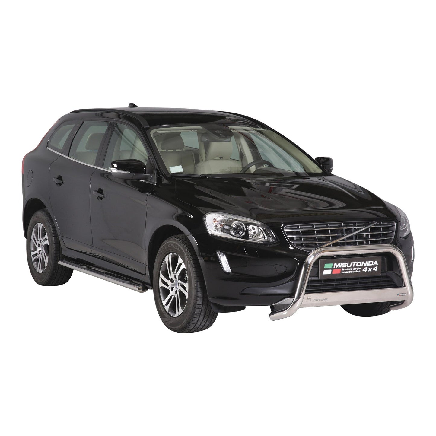 Bară de protecție/buton față pentru Volvo XC60 2013-2017 ø63mm oțel argintiu protecție