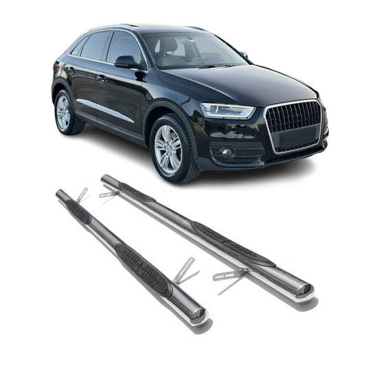 Edelstahl Trittbretter Schwellerrohre für Audi Q3 8U 2011-2018 Edelstahl Silber