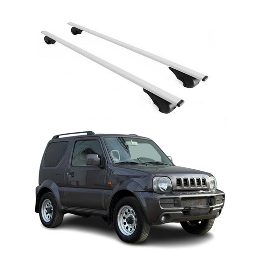 Portbagaj de plafon pentru Suzuki Jimny mk3 1998-2018 75kg metal argintiu 2 buc