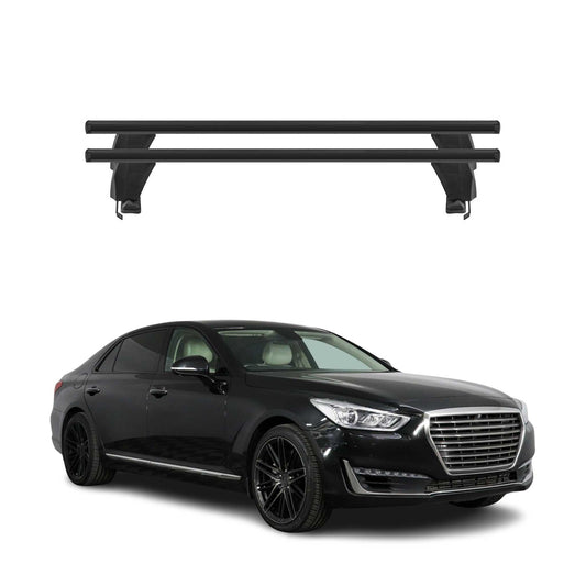 Menabo Dachträger Grundtäger für Genesis G90 2016-2019 50kg Alu Schwarz 2 tlg