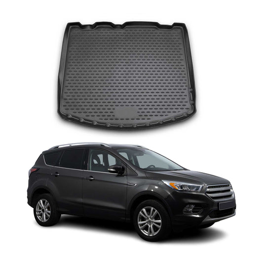 Kofferraummatte Kofferraumwanne für Ford Kuga 2013-2019 Gummi TPE Schwarz