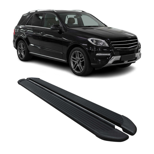 Schweller Trittbretter Schweller für Mercedes M Klasse W166 2011-25 Alu Schwarz