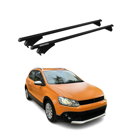 Menabo Grundträger Dachträger für VW Polo Cross 2009-2017 ABE Alu Schwarz 2x