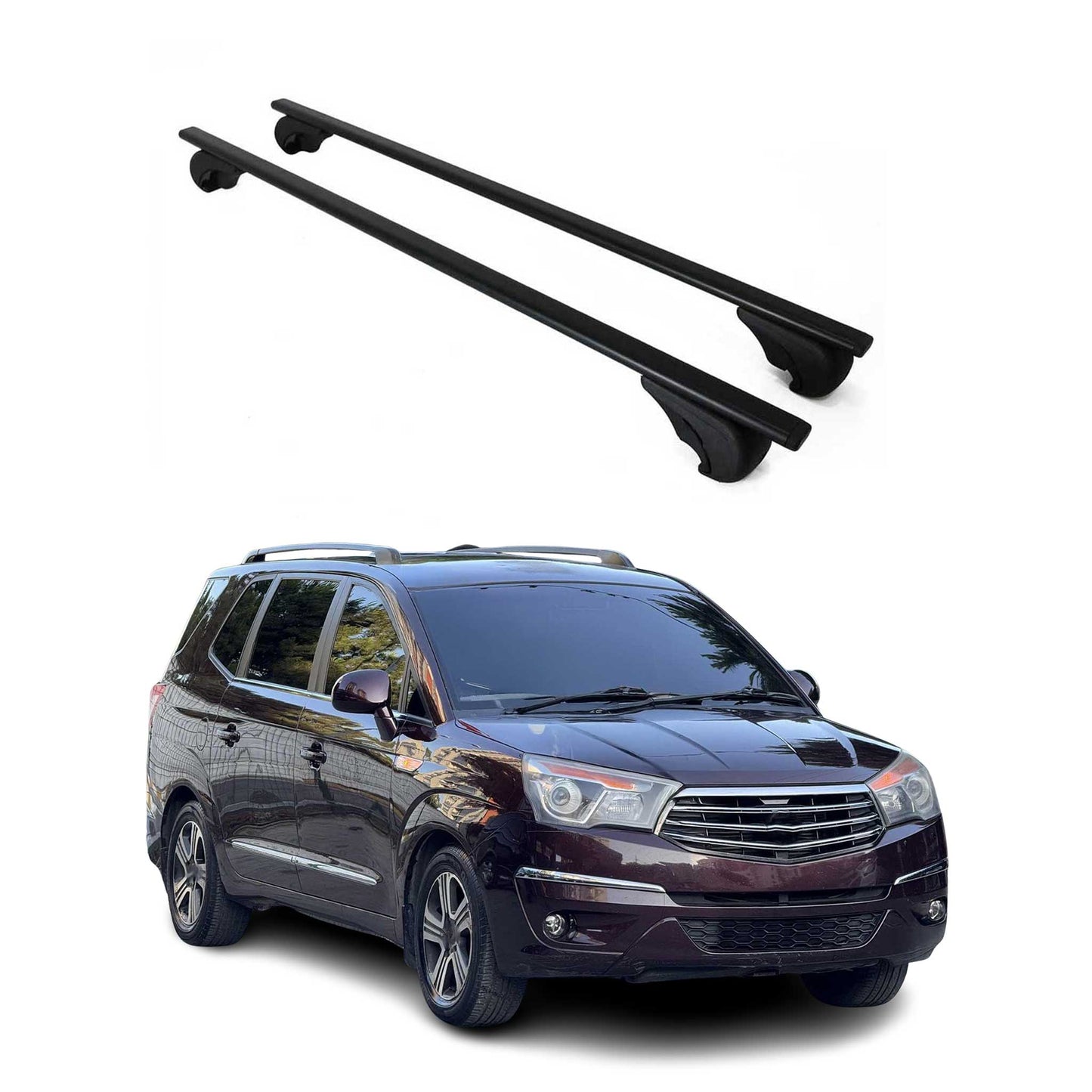 Suport portbagaj plafon pentru SsangYong Rodius 2004-2019, 75kg, metal, negru, 2 bucăți