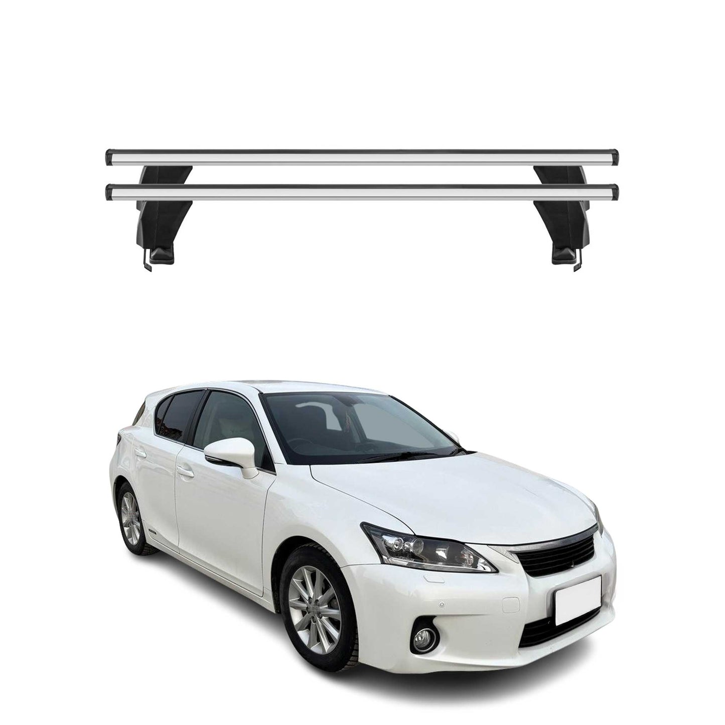 Menabo Dachträger Grundtäger für Lexus CT 2011-2014 50kg Aluminium Silber 2 tlg