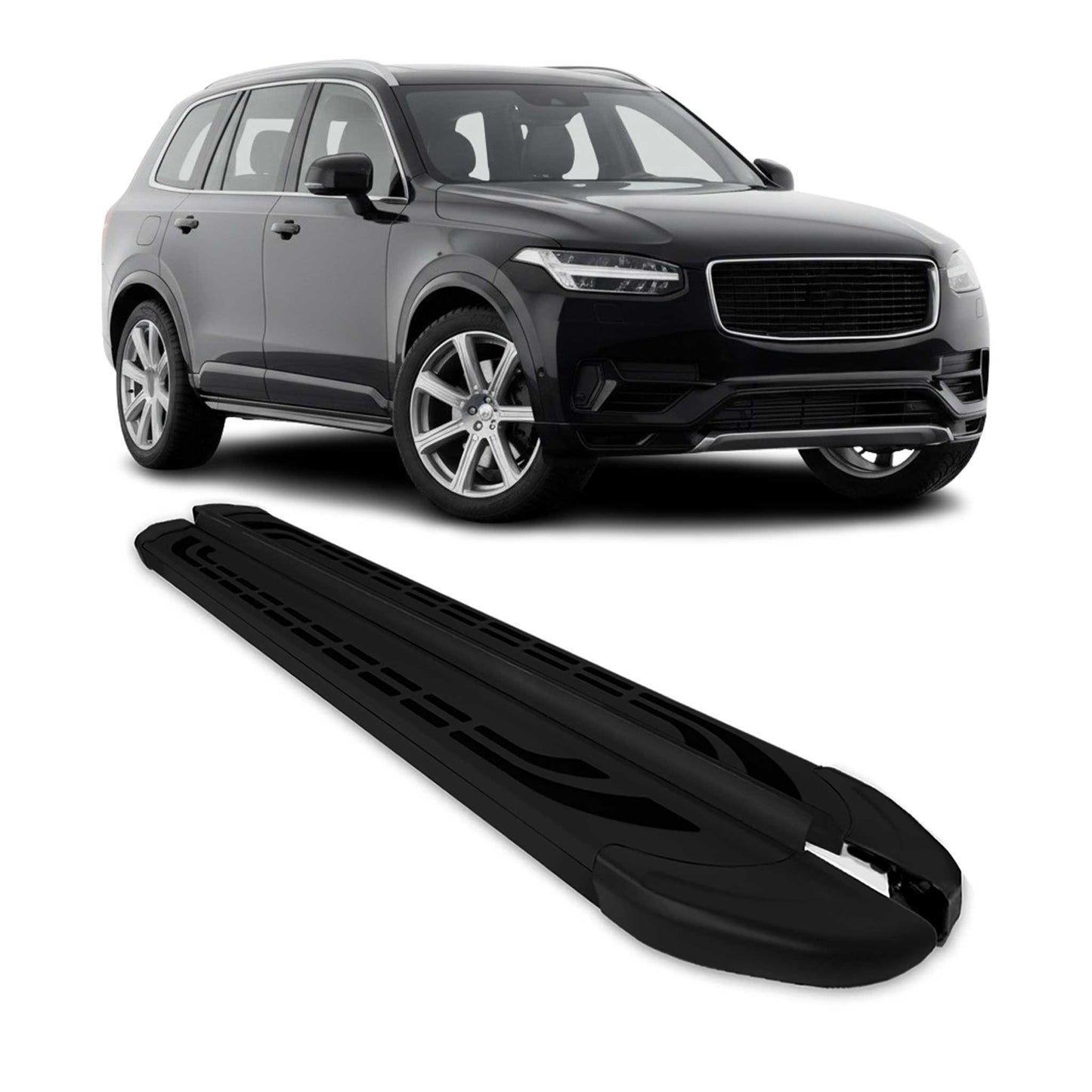 Praguri, praguri, laterale pentru Volvo XC 90 2015-2023, 2x aluminiu, negru