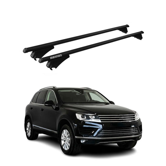 Menabo Dachträger Grundtäger für VW Touareg mk2 2014-2018 FL 75kg Alu Schwarz 2x