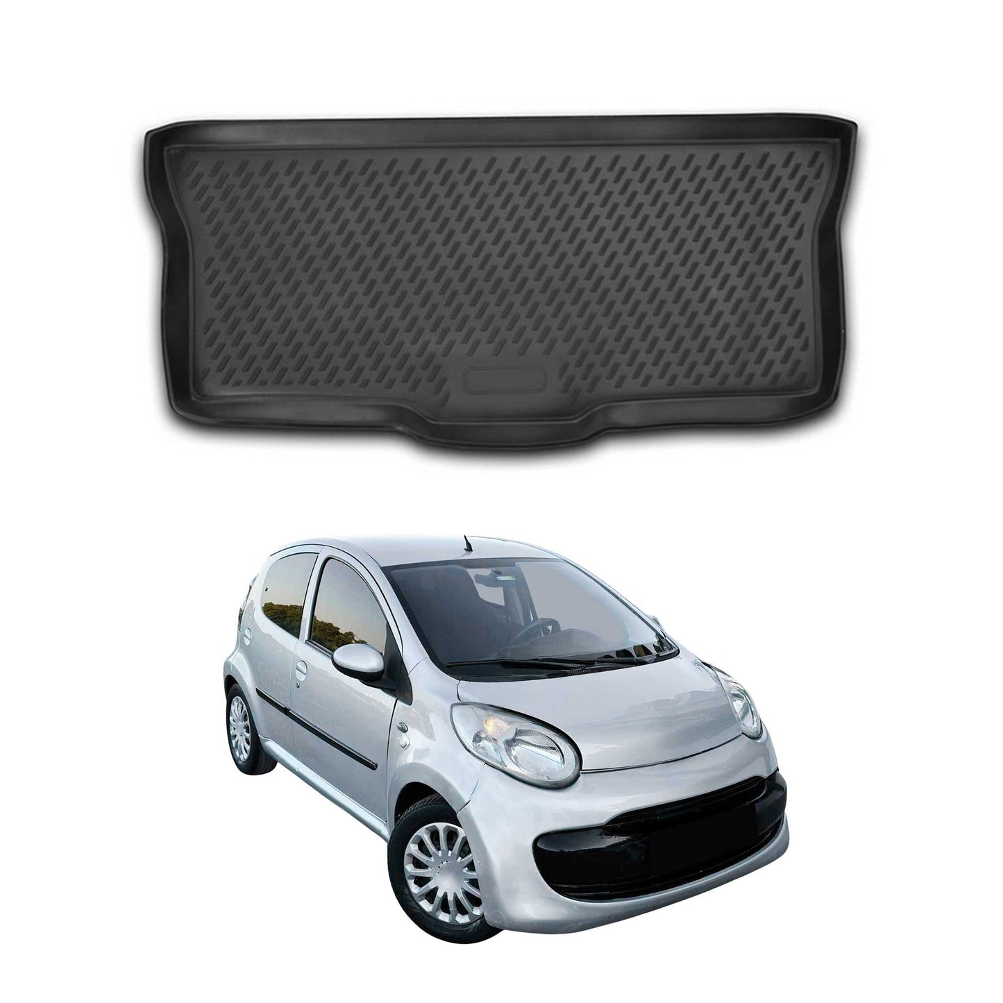 Covoraș portbagaj/tapițerie portbagaj pentru Citroen C1 Toyota Aygo 2005-14 TPE Negru