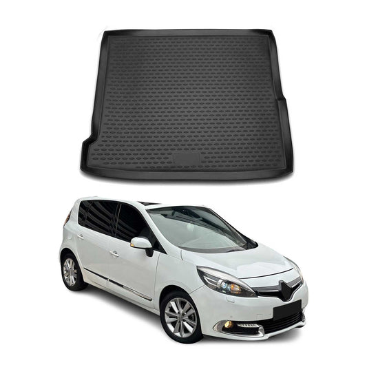 Kofferraummatte Kofferraumwanne für Renault Scenic 2010-2016 Gummi TPE Schwarz