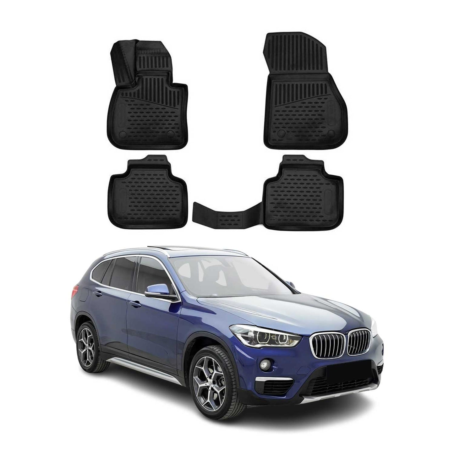 2015-2022 BMW X1 F48 Fußmatten TPE Schwarz 4 tlg