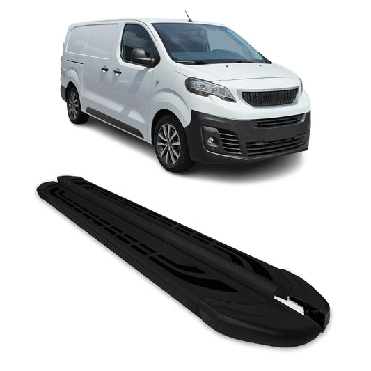 Trittbretter Seitenschweller für Peugeot Traveller 2017-2025 L2 L3 Alu Schwarz