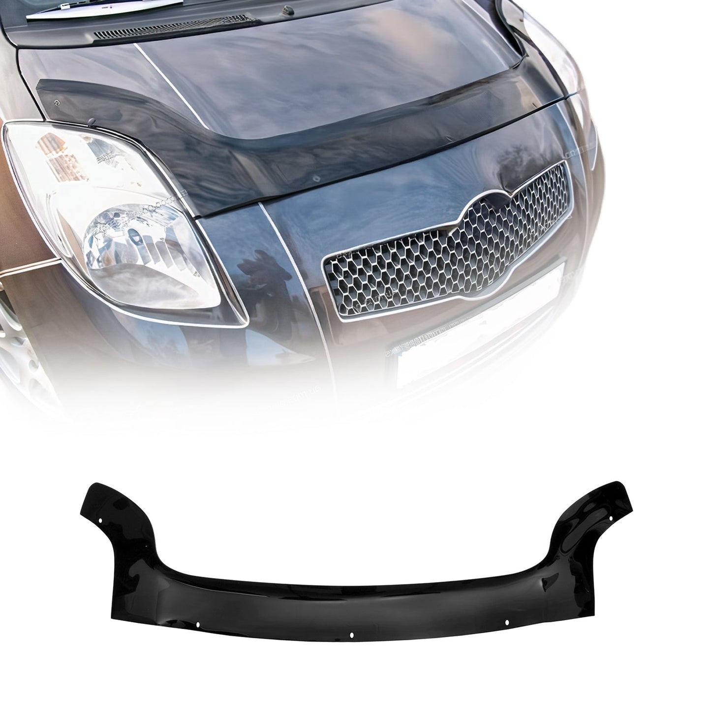 Motorhaube Deflektor Insekten Steinschlagschutz für Toyota Yaris 2005-11 Dunkel
