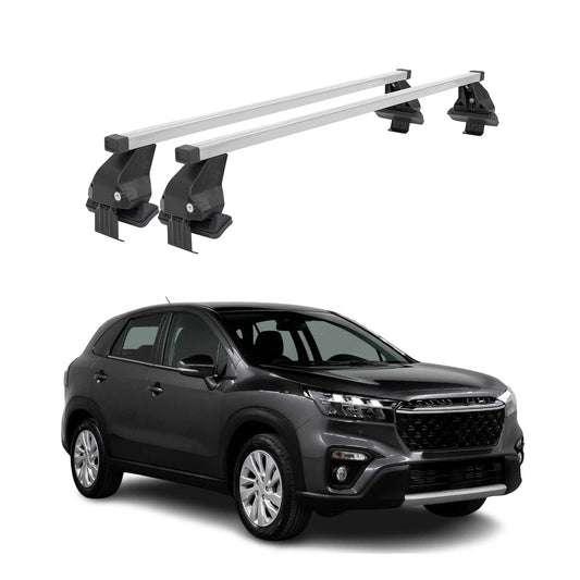 Menabo Dachträger für Suzuki SX4 S-Cross mk2 2016-2021 FL 50kg Stahl Silber 2x