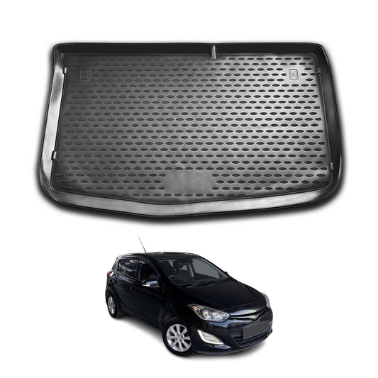 Kofferraummatte Kofferraumwanne für Hyundai i20 2008-2014 Gummi TPE Schwarz