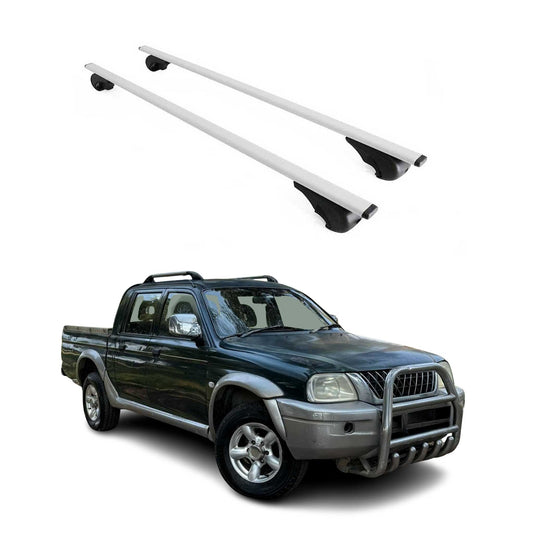 Portbagaj de plafon pentru Mitsubishi L200 1996-2005 75kg metal argintiu 2 buc