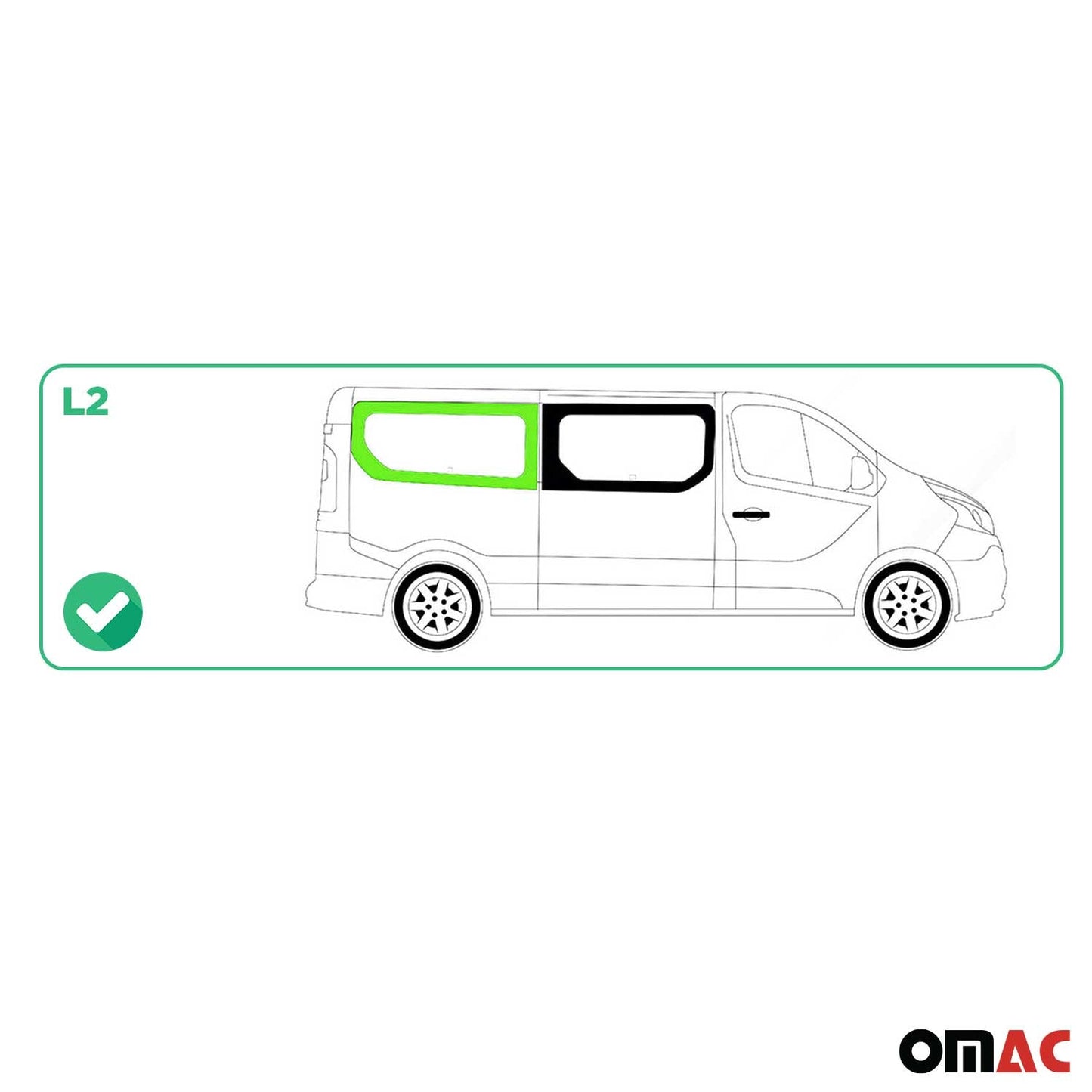 Seitenfenster Auto Fenster für Opel Vivaro 2014-2019 Rechts Auto L2 Schwarz