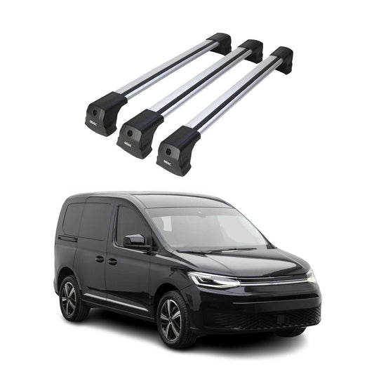 Dachträger Grundtäger für VW Caddy Maxi 2020-2025 75kg Aluminium Silber 3 tlg
