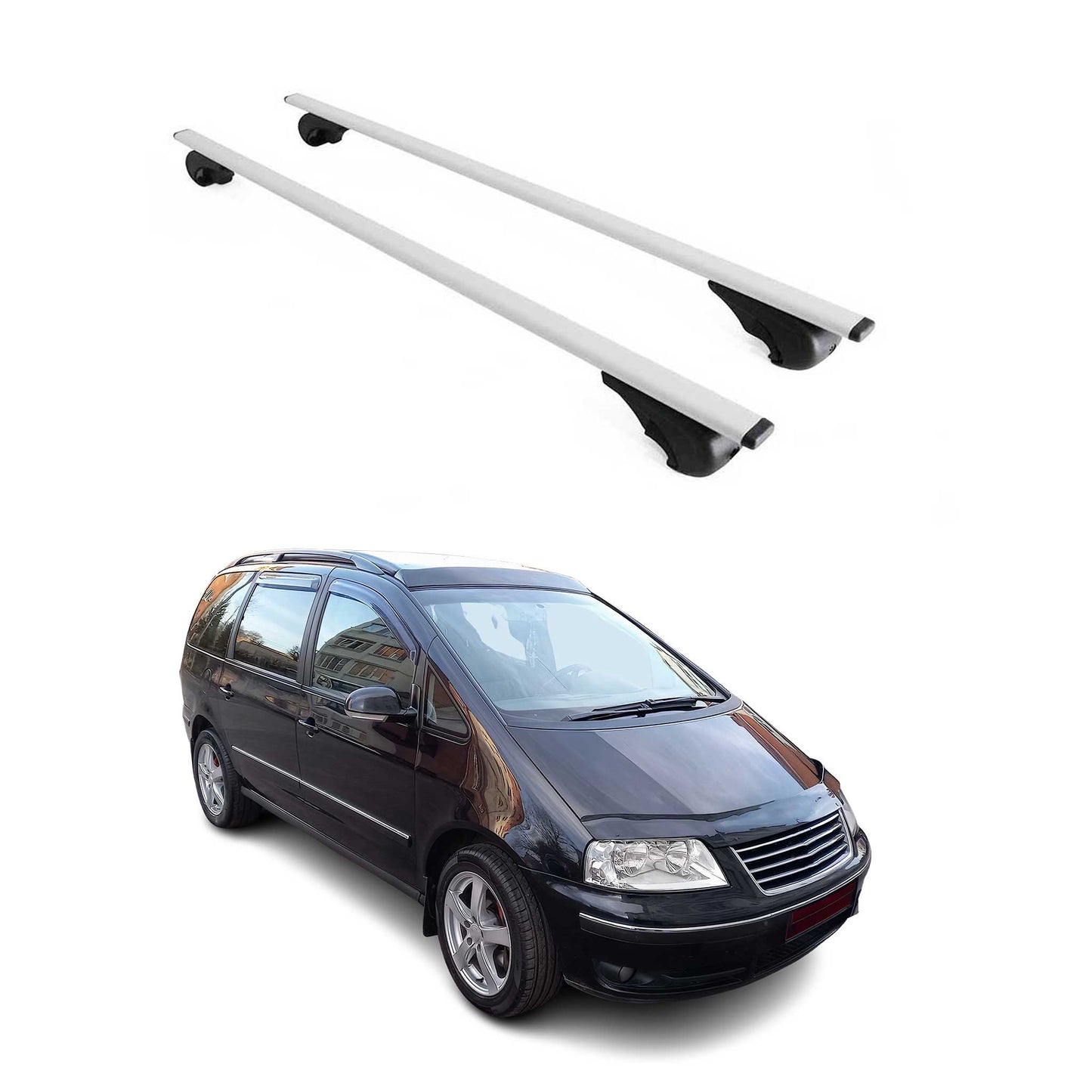 Dachträger Grundtäger für VW Sharan 7M 1995-2010 75kg Metall Silber 2 tlg