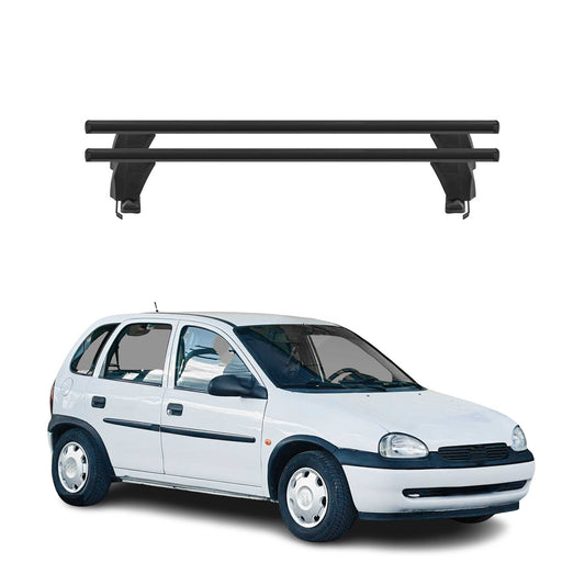 Menabo Dachträger Grundtäger für Opel Corsa B 1993-2000 50kg Alu Schwarz 2 tlg
